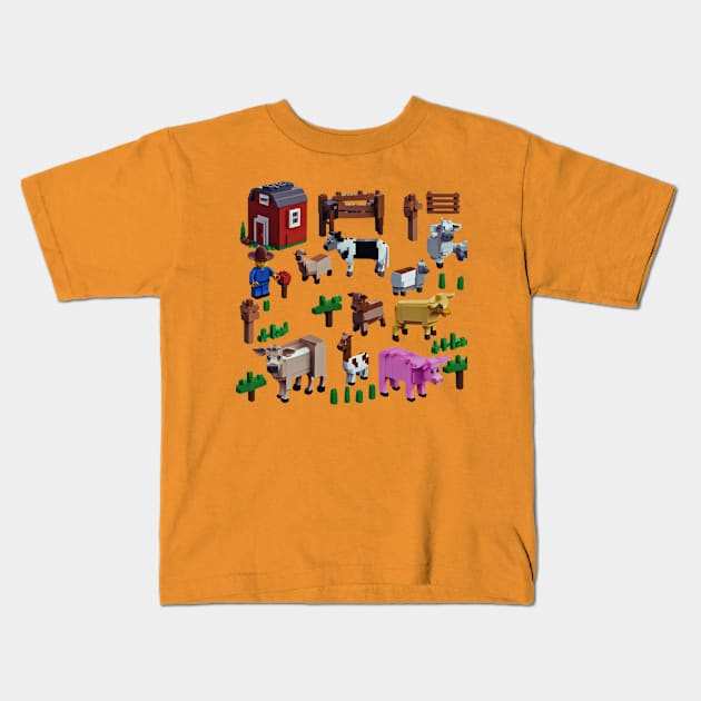 Farm life Kids T-Shirt by Thnw